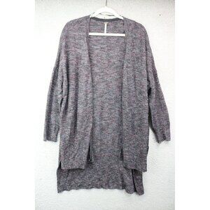 Free People Open Knit Snap Down Sweater-Hi Lo-Linen Blend-Medium-Boho